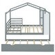 preview thumbnail 7 of 13, Gray Full Size Solid Wood House Bed with Trundle, Fence and Writing Board for Kids, Boys and Girls, Bedroom