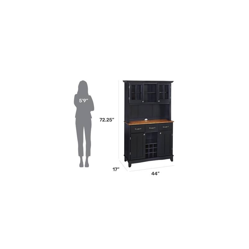 Buffet of Buffets Black Storage Hutch with Wood Top