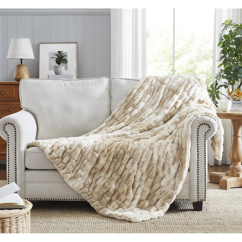 Nanshing Yoona Faux Fur Reversible Throw Blanket