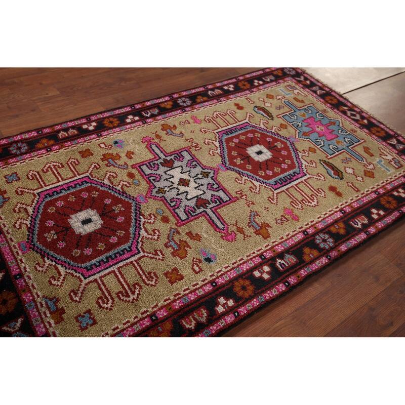 Khotan Oriental Accent Rug Hand-Knotted Wool Carpet - 2'11"x 4'11"