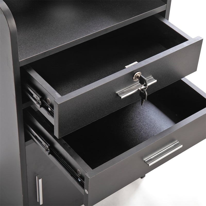 Salon Beauty Cabinet,3-Layer Rolling Trolley w/Storage Drawer,Wheels
