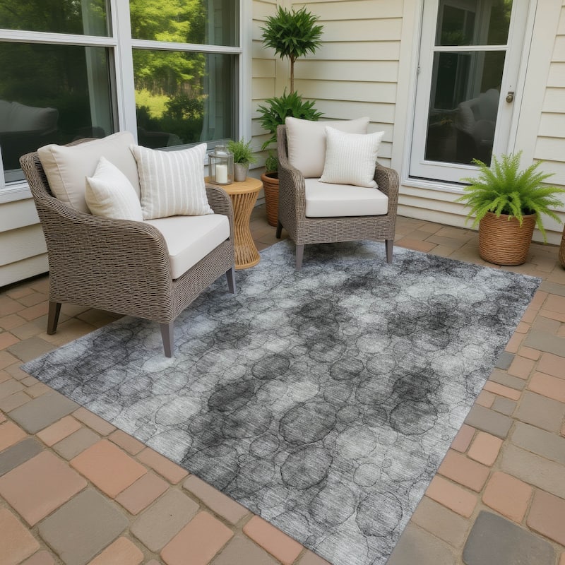 Machine Washable Indoor/ Outdoor Modern Aby Chantille Rug - Ivory - 3' x 5'