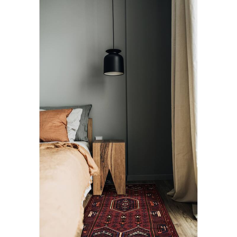 ECARPETGALLERY Hand-knotted Andelz Dark Red Wool Rug - 3'2 x 5'5