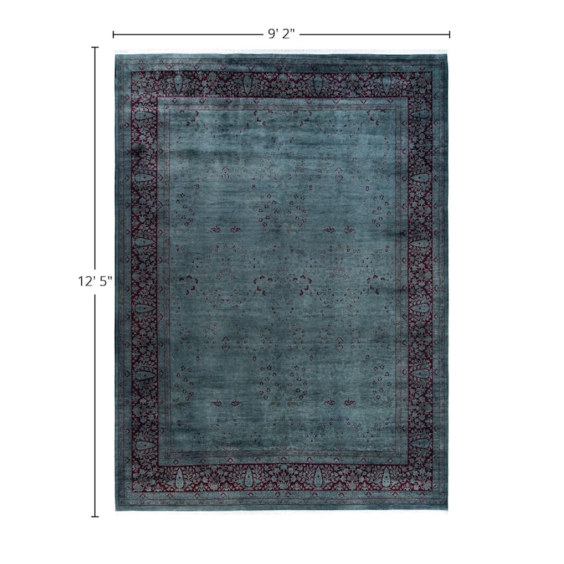 Fine Vibrance One-of-a-Kind Hand-Knotted Area Rug - Gray, 9' 2" x 12' 5" - 9' 2" x 12' 5"