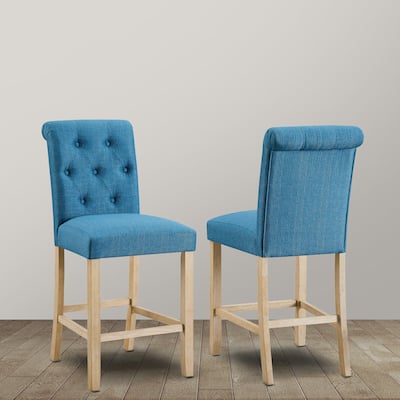 Counter Height Button Tufted Back Stools,Set of 2