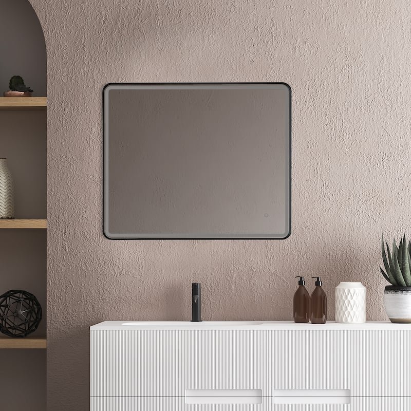 Altair Viaggi Rectangle Framed LED Lighted Wall Mirror