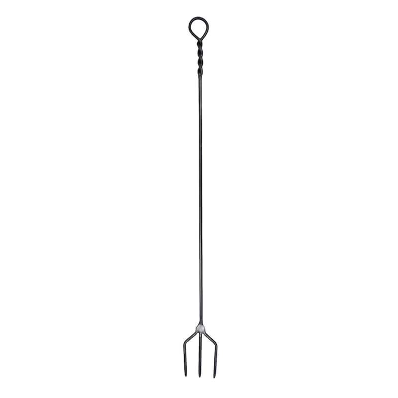 Achla Designs Wrought Iron Fireplace Farmer's Fork, 46 Inch Tall, Graphite Finish