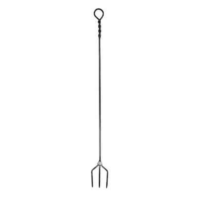 Achla Designs Wrought Iron Fireplace Farmer's Fork, 46 Inch Tall, Graphite Finish