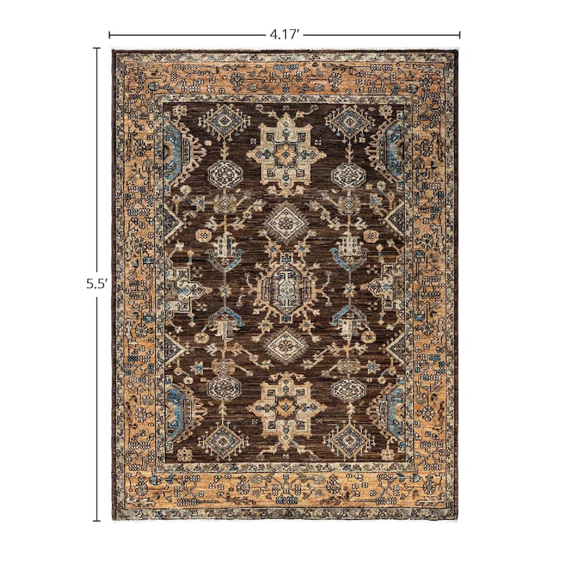 Serapi, One-of-a-Kind Hand-Knotted Area Rug - 4' 2" x 5' 6"