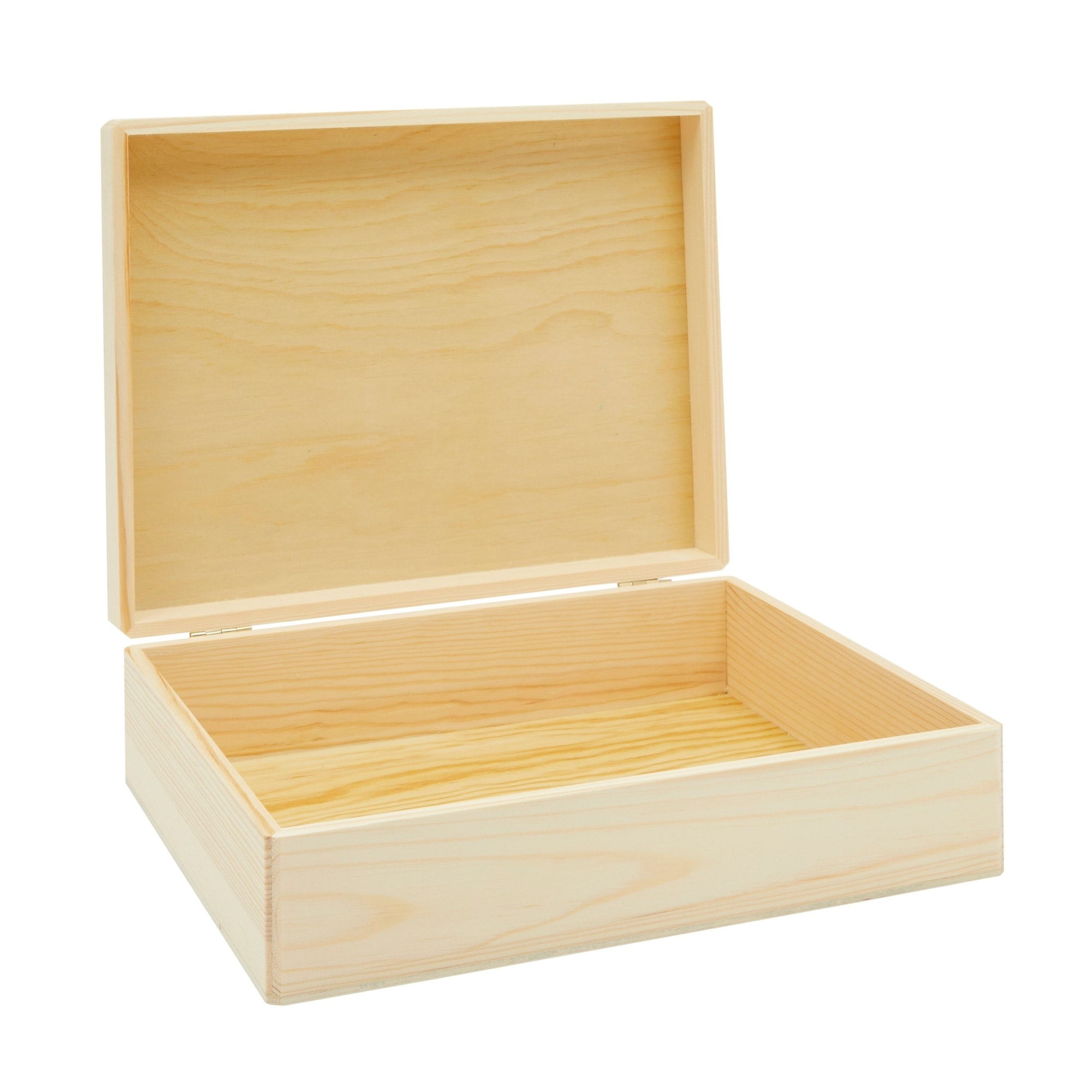 Bright Creations Unfinished Wooden Box with Hinged Lid for Jewelry & Crafts Storage, 9x12x3.3 In