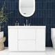 preview thumbnail 125 of 152, Floating Bathroom Vanity with Integrated Resin Top 47.24'' x 19.69'' x 33.46'' - High Glossy White