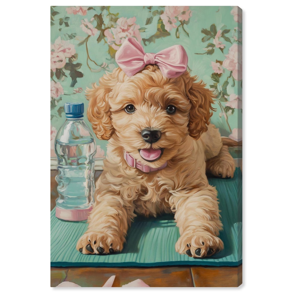 Goldendoodle Dainty Yoga Canvas by Art Remedy, Gallery Wrapped