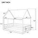 preview thumbnail 18 of 37, Full Size Wooden Floor Bed with House Roof Frame and Guardrails