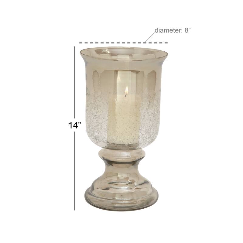 Glass Traditional Hurricane Lamp - 7 x 7 x 14
