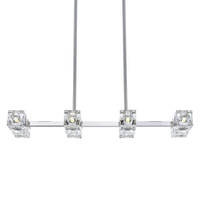 Elegant Lighting LD920D30 Lyra 8 Light 30" Wide Linear Pendant - Chrome