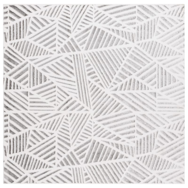 SAFAVIEH Maya Frankie Modern Contemporary Rug - 6'7" Square - Ivory/Grey