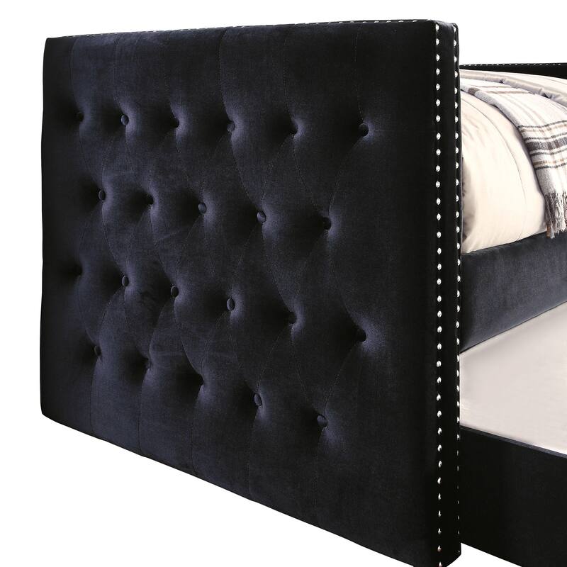 Gracewood Hollow Mokatsi Glam Tufted 2-Piece Daybed with Trundle Set