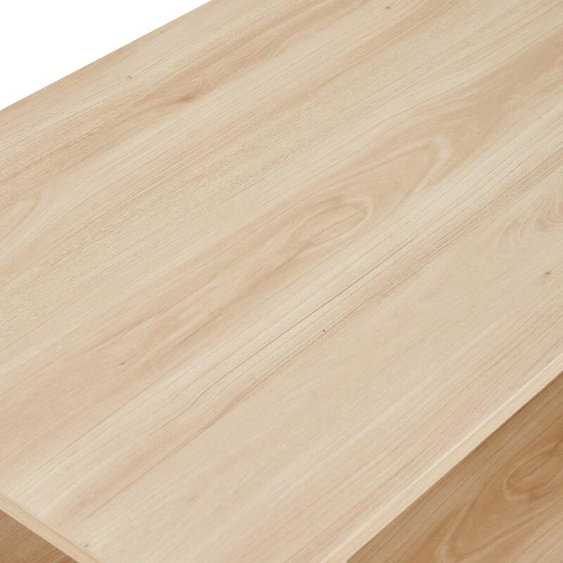 35.4" Modern Rectangular Coffee Table with Storage Shelf for Living Room, Bedroom and Study Room