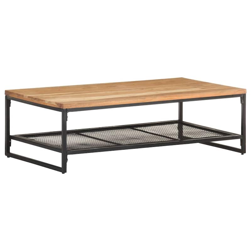 vidaXL Coffee Table 43.3"x23.6"x13.8" Solid Acacia Wood - 43.3" x 23.6" x 13.8"
