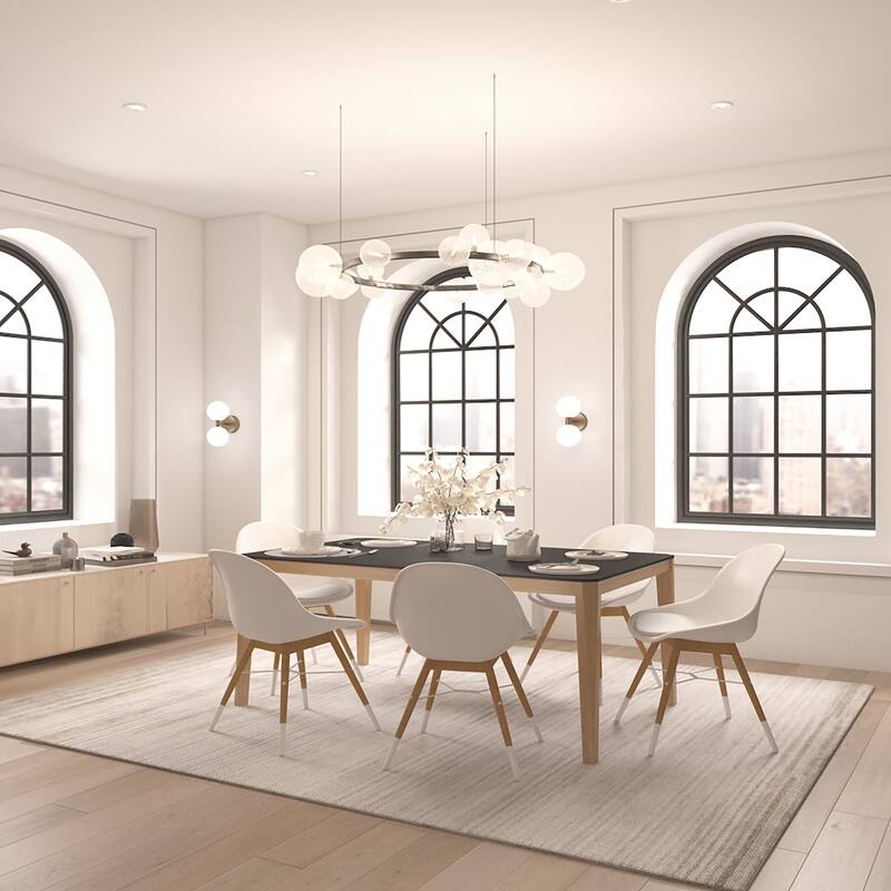 Midtown Concept Indoor Diplo Dining Wood Set - 7pc - Small Black Table
