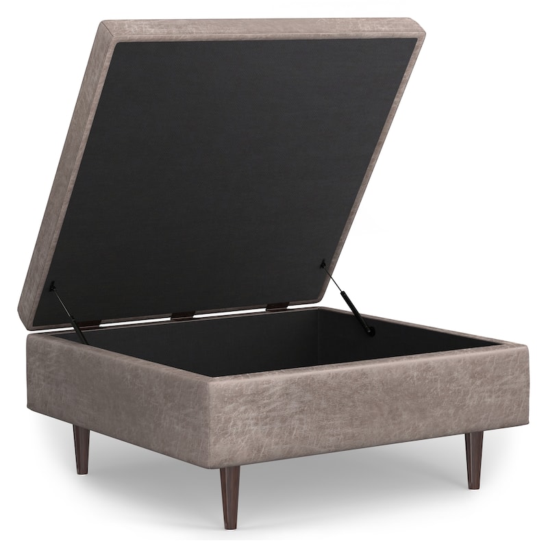 Shay Mid Century Large Square Coffee Table Storage Ottoman