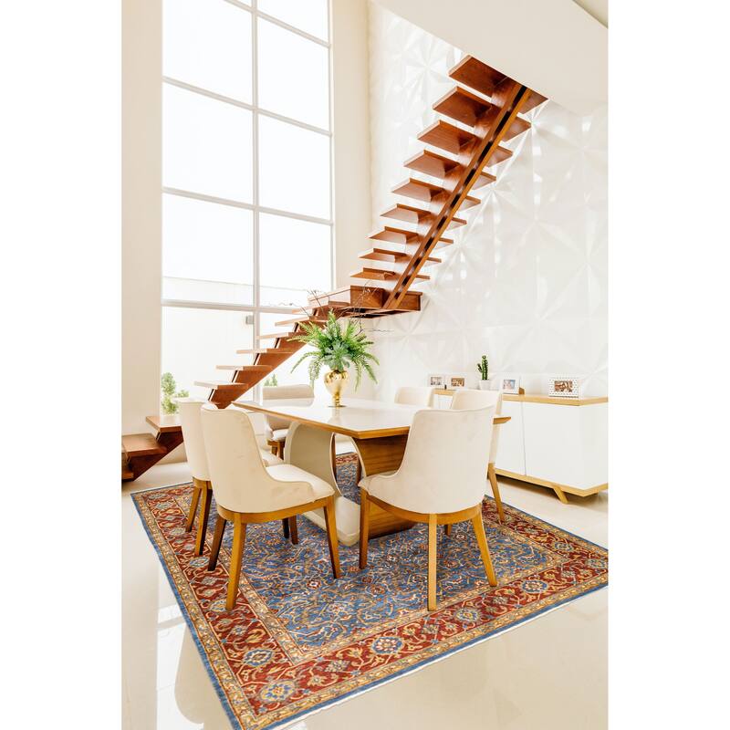 ECARPETGALLERY Hand-knotted Jules Sultane Blue Wool Rug - 7'10 x 10'2