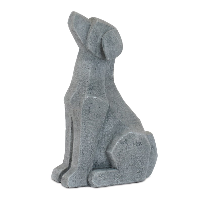 Sitting Dog and Cat Figurine Decorations - 7" - Gray - Set of 4