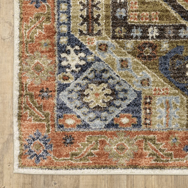 ROW Gemma Bohemian Center Medallion Rust/ Blue Area Rug