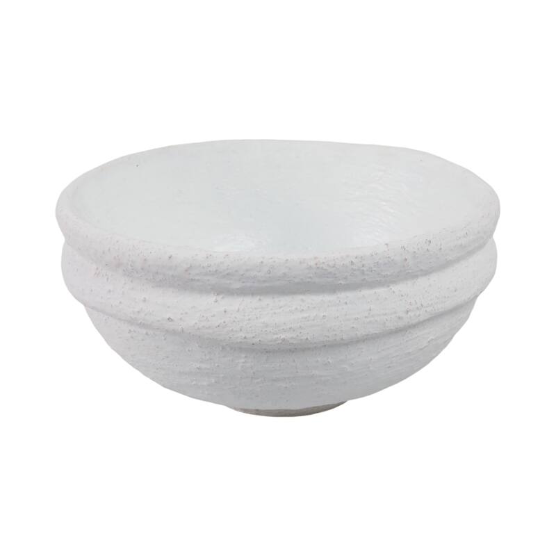 Handcrafted Pottery Bowl Textured Rim Detailing and Sculpted Form - 12" x 12" x 6"