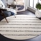 preview thumbnail 1 of 13, SAFAVIEH Melody Giolanda Scandinavian Stripe Rug 4' Round - Ivory/Black - Round