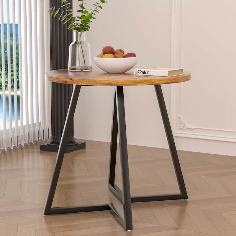 VECELO 35.43'' Round Butterfly Leg Dining Table for 4 MDF Top Kitchen Table Kitchen & Dining Room Tables