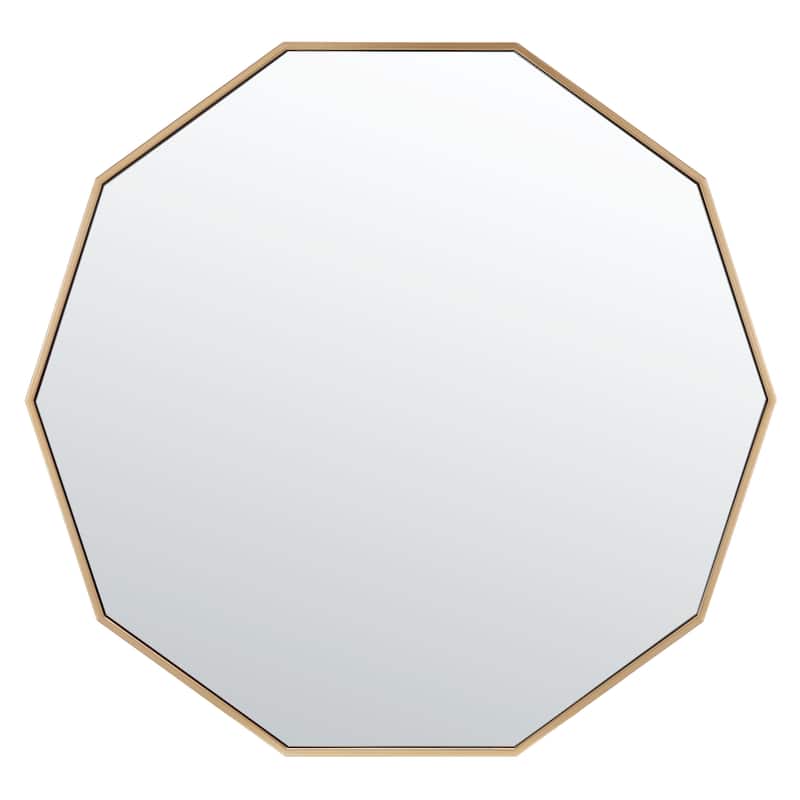 SAFAVIEH Yasmine 36-inch Decagon Mirror - 36" W x 0.8" D x 36" H - Gold - 36Wx1Dx36H