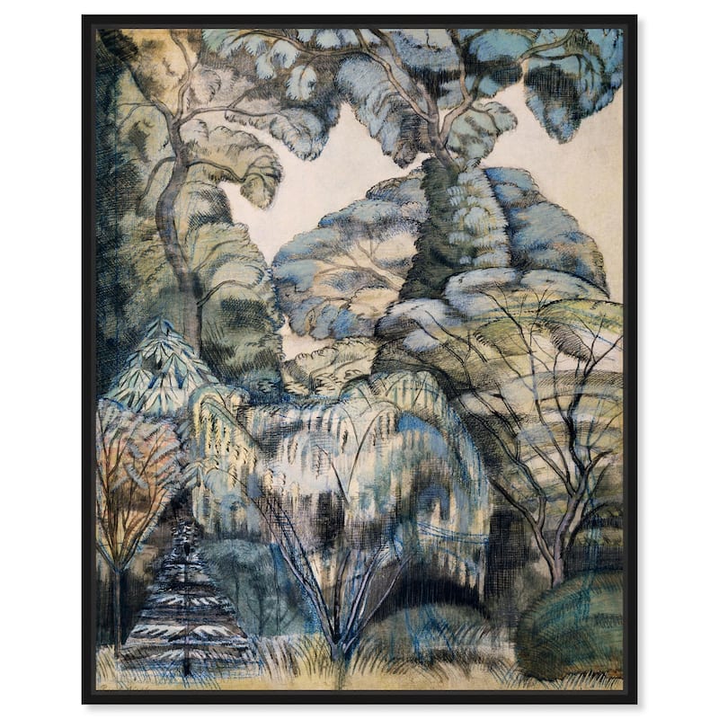 Trees in Bird Garden 1913 Canvas by Art Remedy - Black - 30" x 36"