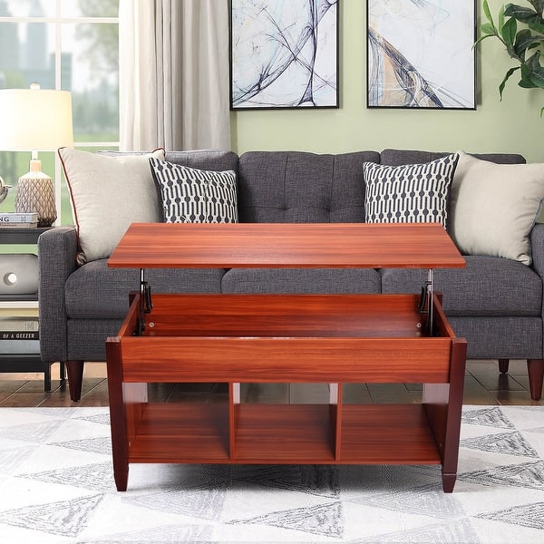 Wood Lift Coffee Table with shelfs Bed Bath & Beyond 34357416
