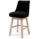 preview thumbnail 23 of 55, Boucle Polyester Upholstered Swivel Counter Stool - Foot Glides