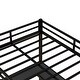 preview thumbnail 6 of 10, Industrial Modern Full Metal Loft Bed with Desk and Shelves, Loft Bed with Ladder and Guardrails, Black with Black Desk