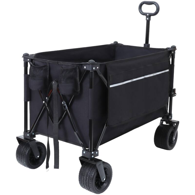 Foldable Garden Cart With Heavy-Duty Wheels & 480lbs Load Capacity,Portable Utility Wagon For Camping,Sports,Groceries