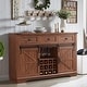 preview thumbnail 24 of 33, Farmhouse Bar Cabinet, Coffee/Wine Bar Cabinet w/Wine & Glass Rack