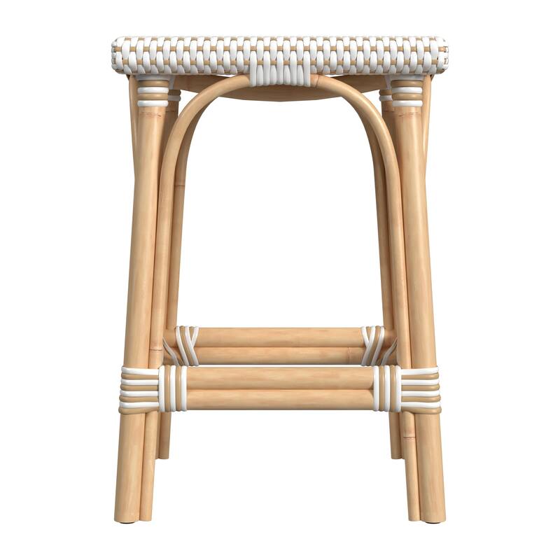 Riviera Square 24"H Rattan Counter Stool
