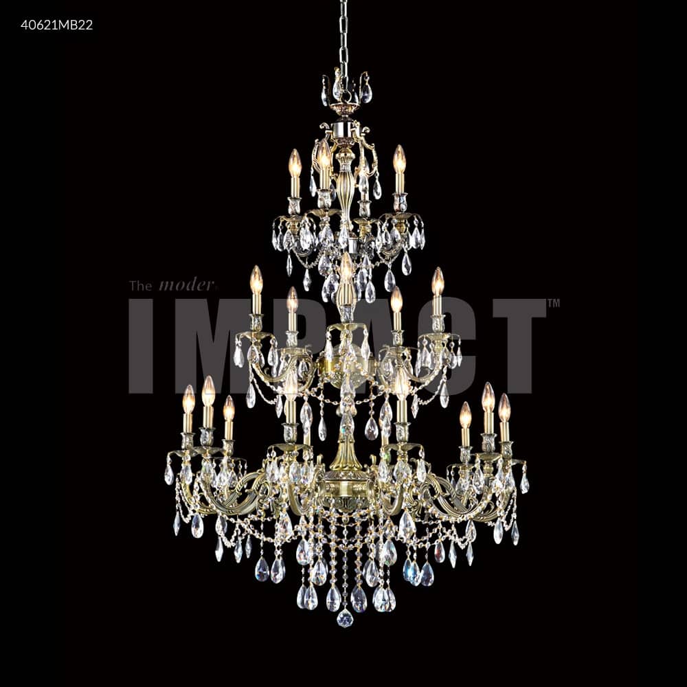 Crystal World 20 Light Chandelier contemporary Bronze - One Size - One Size