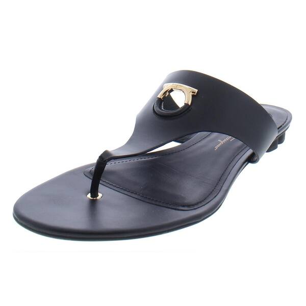 Shop Salvatore Ferragamo Womens Cr18 Enfola Thong Sandal Thong Sandals Metal Trim Overstock 27315179