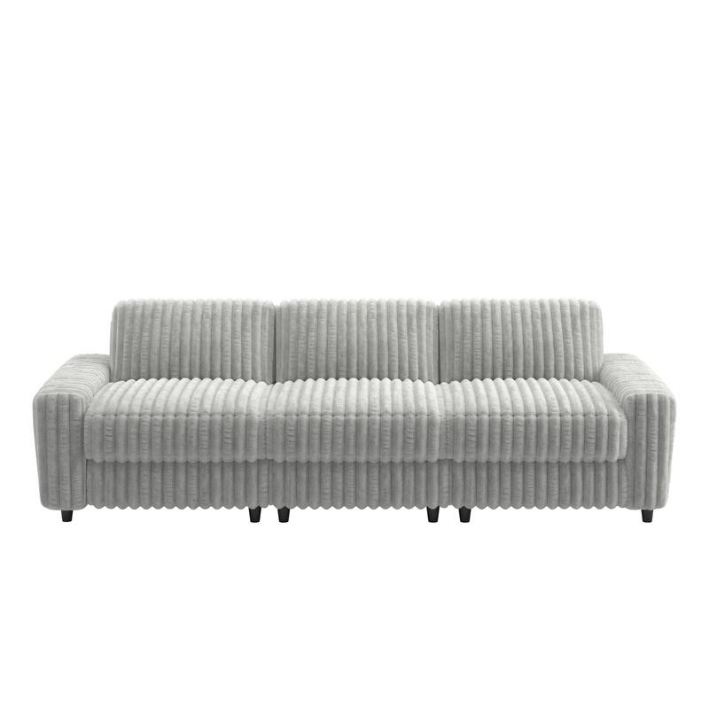 Veyron Furry Channel Fabric Down-filled Sofa by iNSPIRE Q Modern