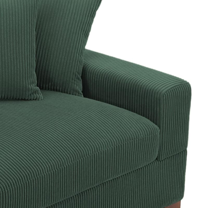Upholstered Corduroy Chaise Lounge Chair With Pillow, Chaise Lounges For Interior