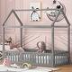 preview thumbnail 3 of 12, Twin Size House-Shaped Design House Bed with Fence