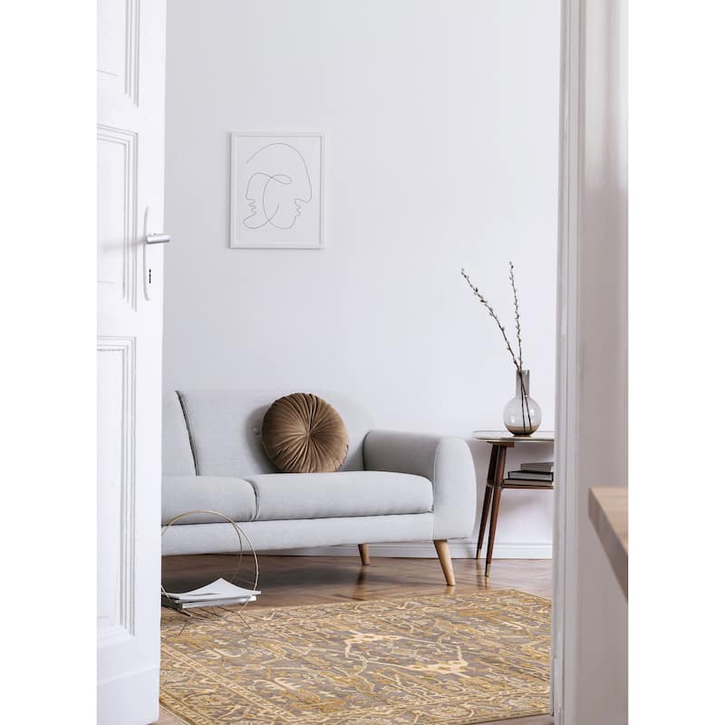 ECARPETGALLERY Hand-knotted Royal Oushak Grey Wool Rug - 8'2 x 9'11