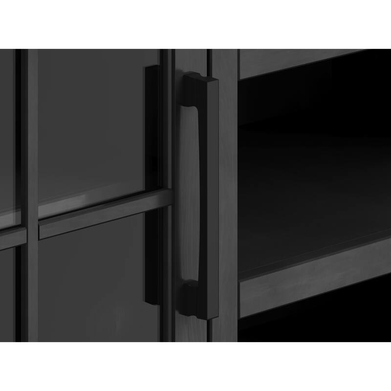 Bridgevine Home Modern Farmhouse 67 inch TV Stand Console for TVs up to 80 inches, No Assembly Required, Two-Tone Finish