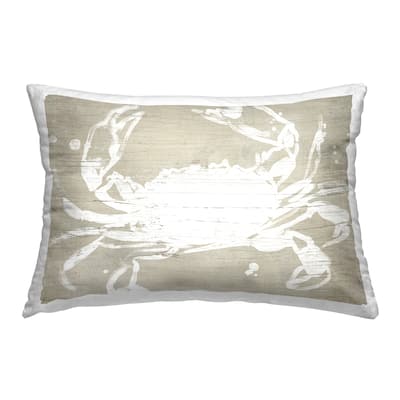Stupell Rustic Marine Crab Decorative Printed Throw Pillow Design by June Erica Vess