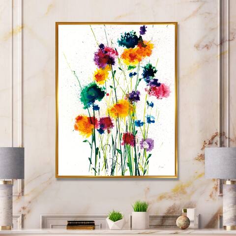 Silver Orchid "Indigo, Green And Yellow Watercolor" Cottage Framed Canvas - Multi-color