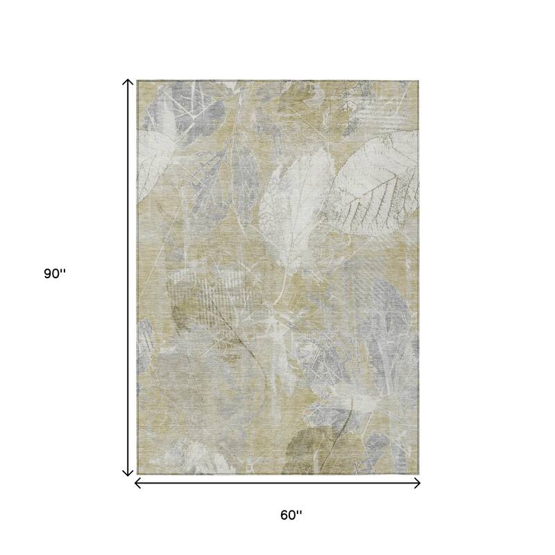 HomeRoots Floral Transitional Rectangle Outdoor Rug