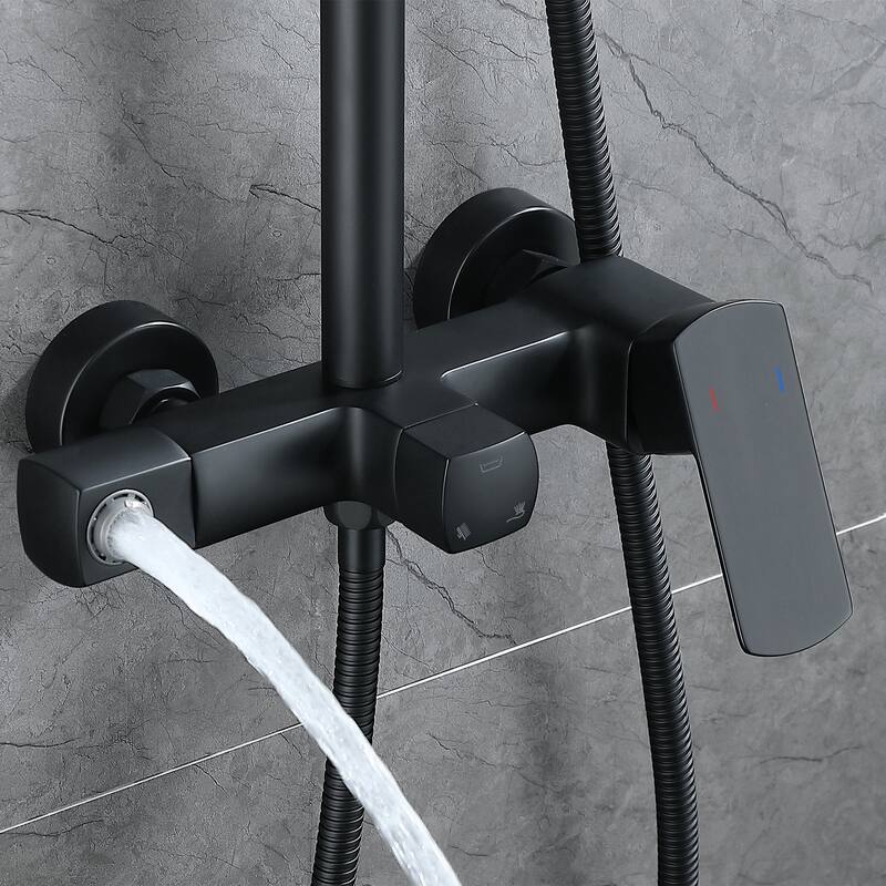 47"H Solid Brass Wall-Mounted Exposed Shower System with Tub Spout (Valve Included)